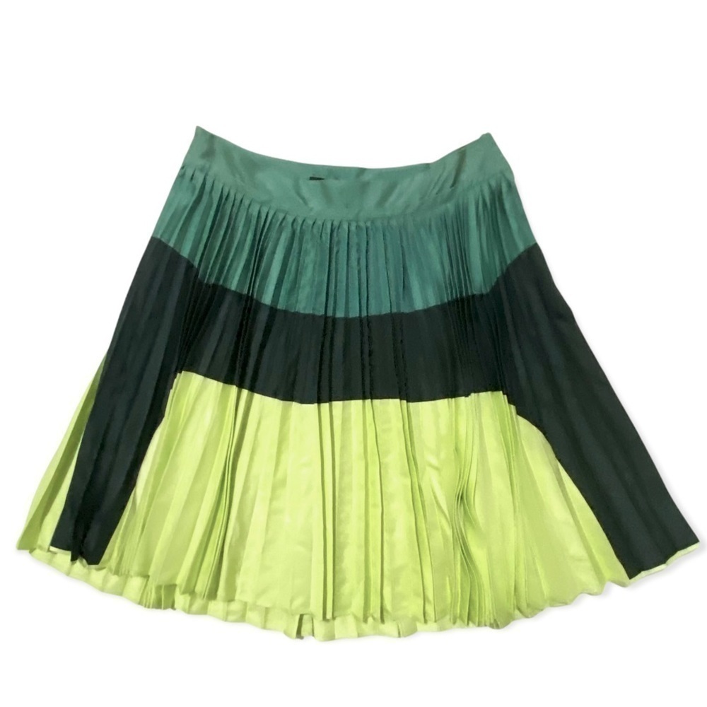 NWT Narciso Rodriguez Skirt, silk color block pleated min skirt, size Italian 42